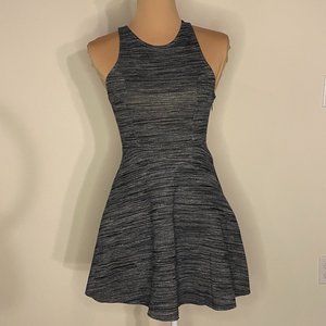 Grey Heathered Fit and Flare Dress